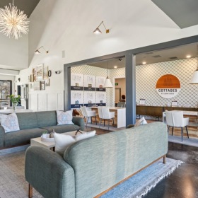 a resident lounge and lobby area