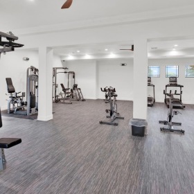 Get your workout on a gym with exercise equipment