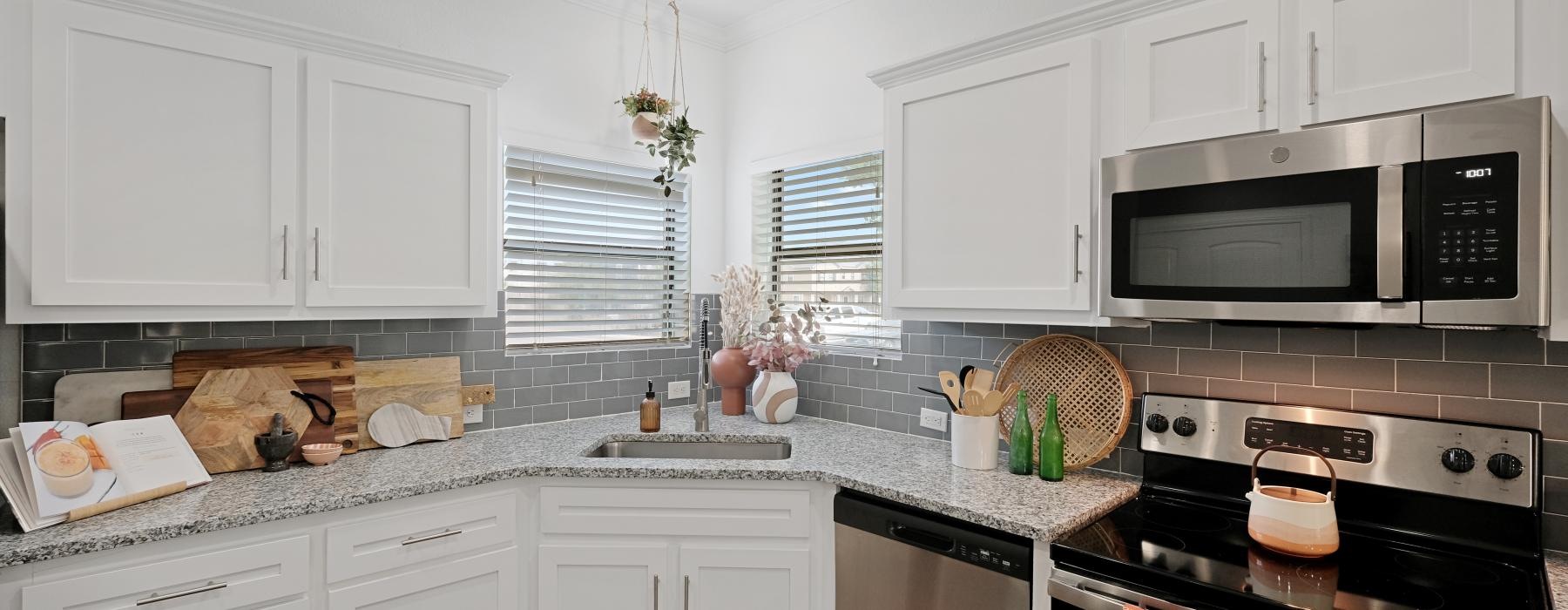 kitchen with windows
